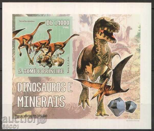 Dinozauri bloc curat și minerale 2006 Sao Tome și Principe