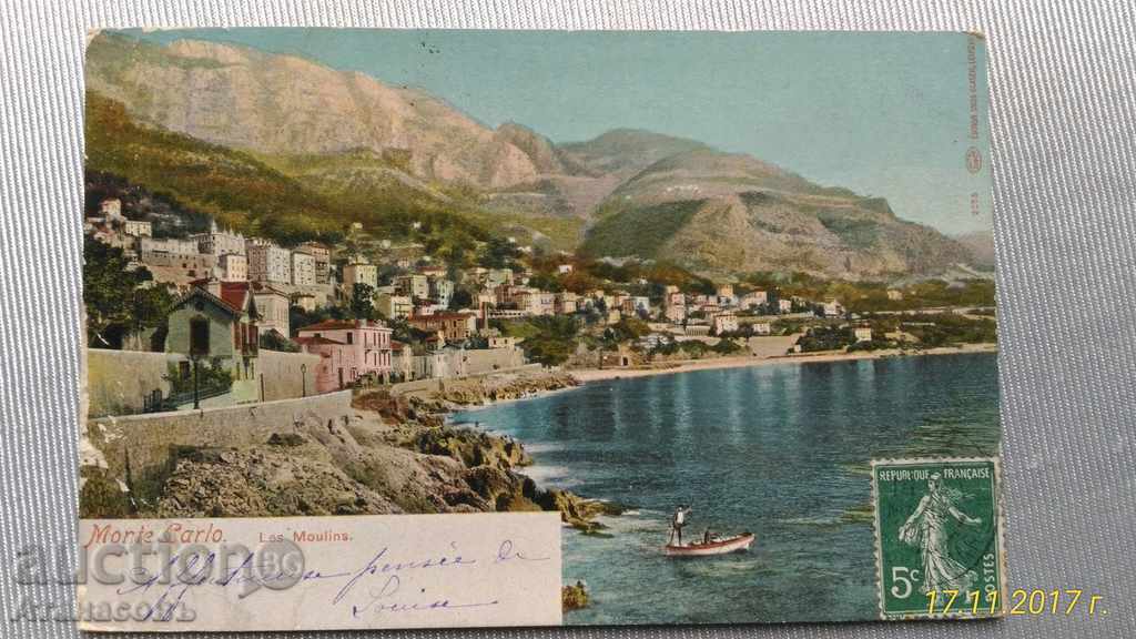 Картичка Monte Carlo Les Moulins Carte postale 1902 г.