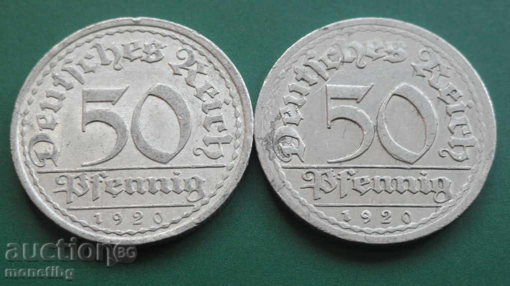 Delivery of Germany 1920 - 50 PPH (2 pieces) A