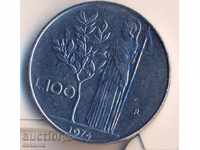 Италия 100 лири 1974 година