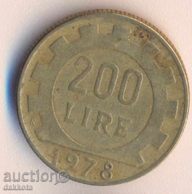 Италия 200 лири 1978 година