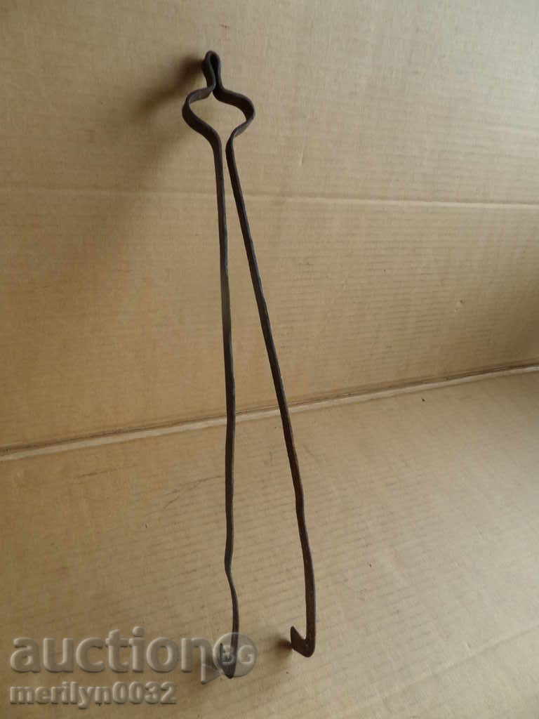 Old hand forged dilaf, wrought iron, mask - 5