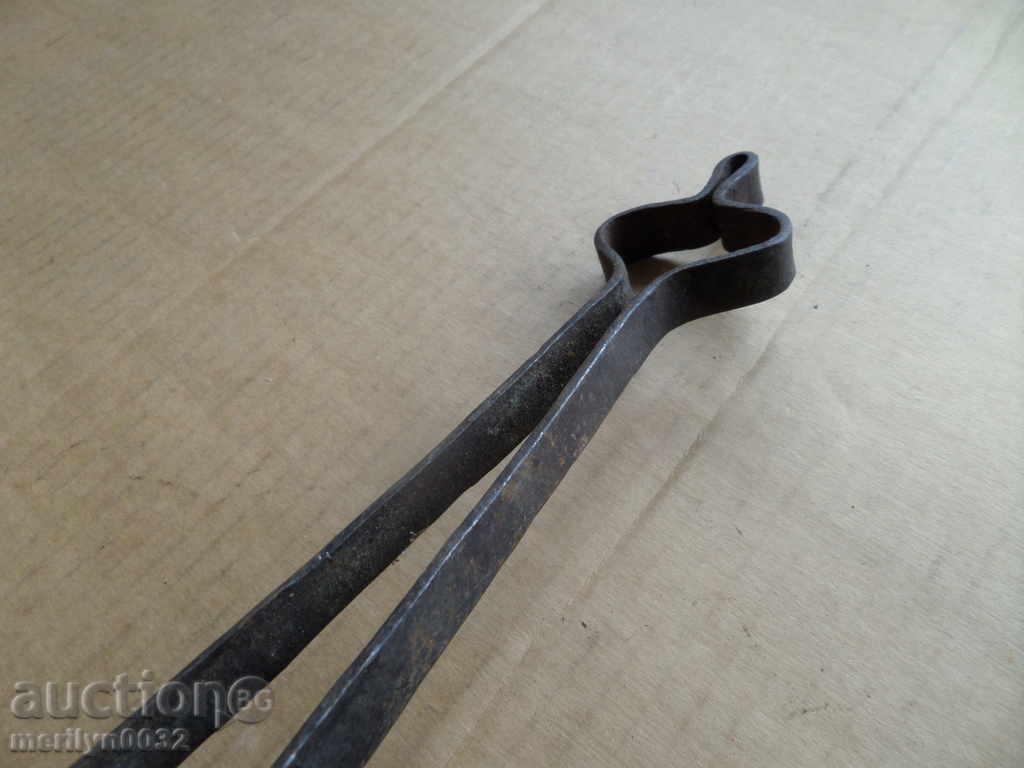 Old hand forged dilaf, wrought iron, mask - 6