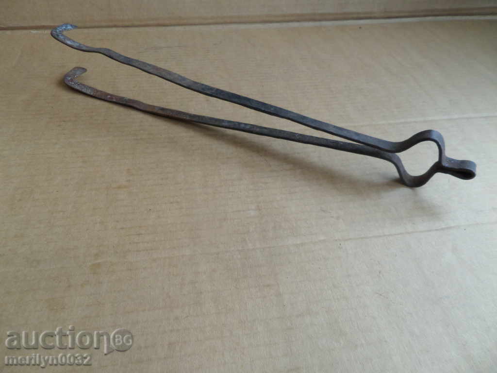 Old hand forged dilaf, wrought iron, mask - 7