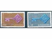 Чисти марки Европа СЕПТ 1968 от Андора Френска