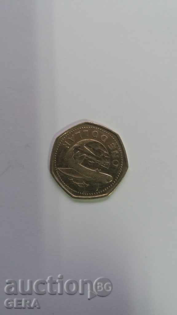 монета 1 долар Барбадос