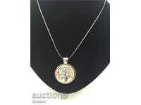 Colier din argint tibetan cu cabochon de cuarț