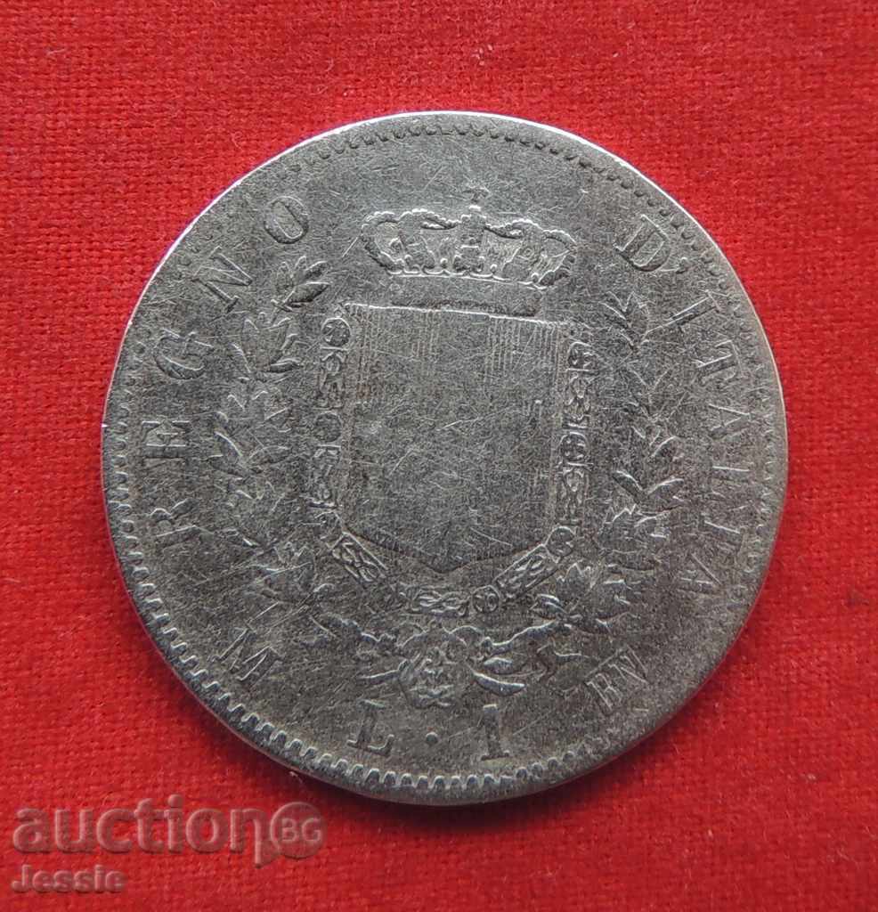 1 lira 1867 Italia argint