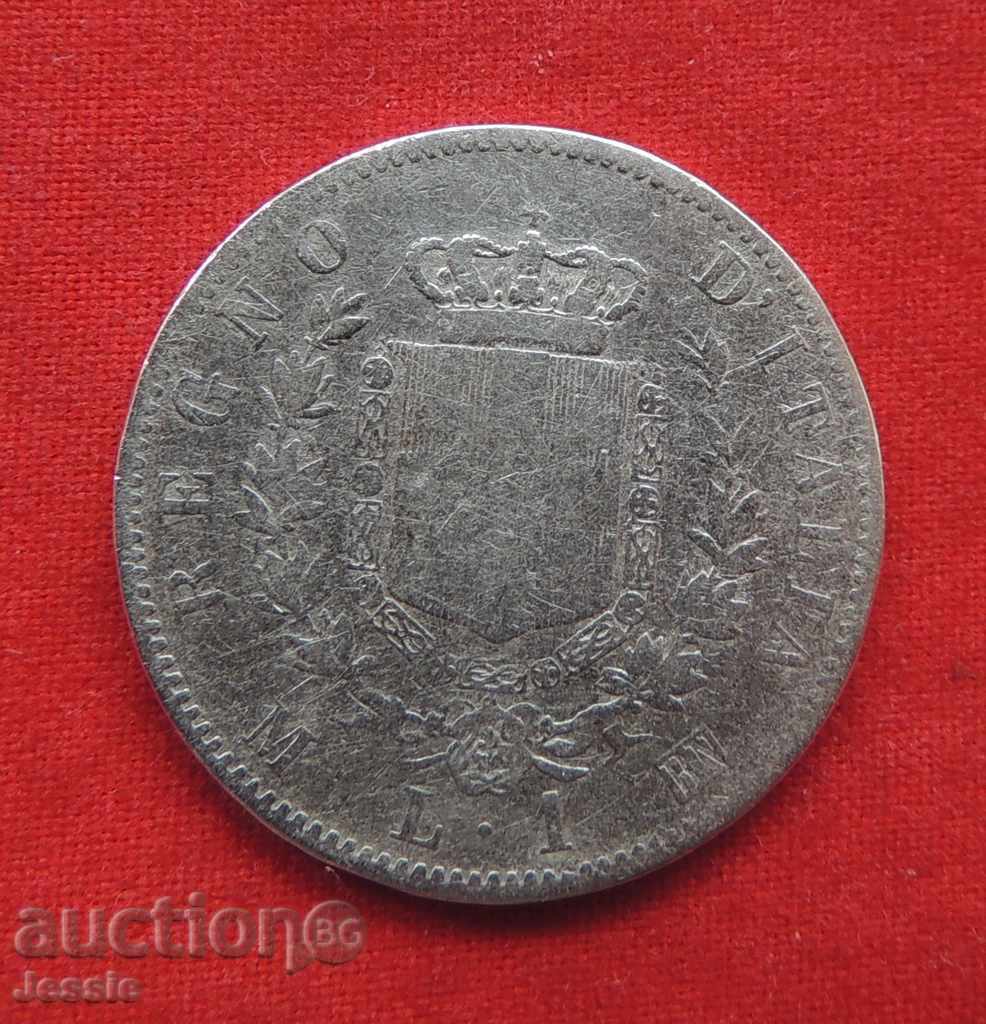 1 lira 1867 Italy silver 1 lira 1867 Italy silver