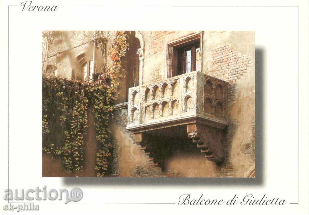 Стара пощенска картичка - Верона, Балконът на Жулиета