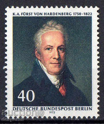 1972. Βερολίνου. Karl von Αύγουστο Χάρντενμπερχ Fyurst πολιτικός.