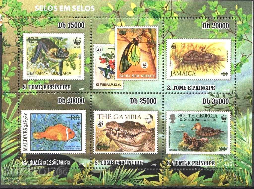 Чисти марки Фауна Марка на марки 2010 от Сао Томе и Принсипи