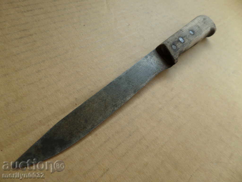 Old butcher knife blade dagger - 5