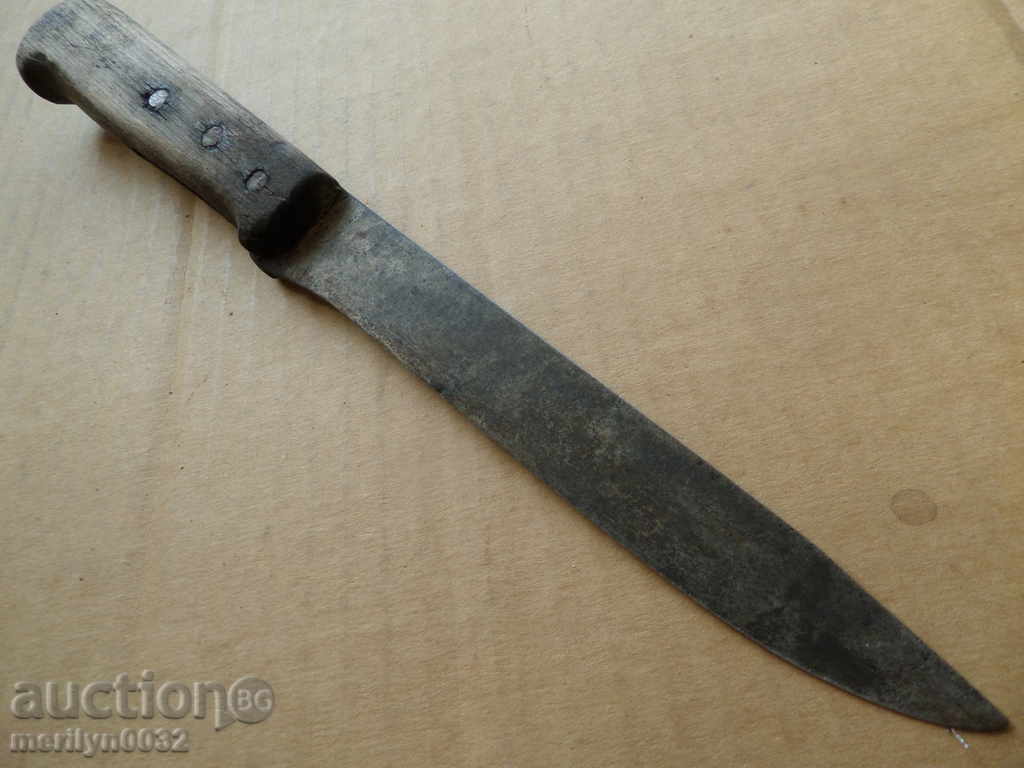 Old butcher knife blade dagger - 7