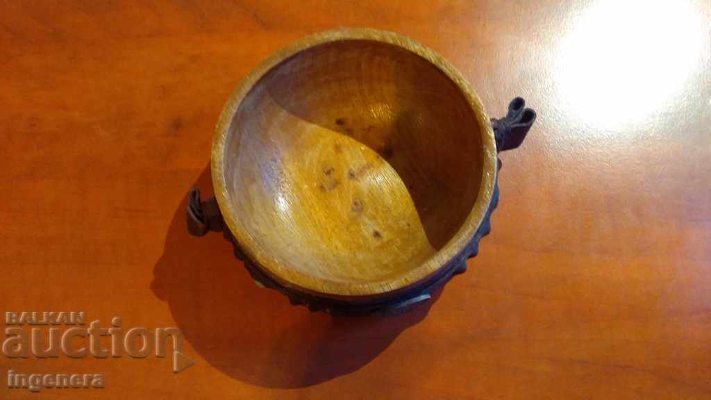 BOWL NUTS CANDY WOOD AND LEATHER with price 7.00 BGN | € 3.58 BOWL NUTS CANDY WOOD AND LEATHER with price 7.00 BGN | € 3.58