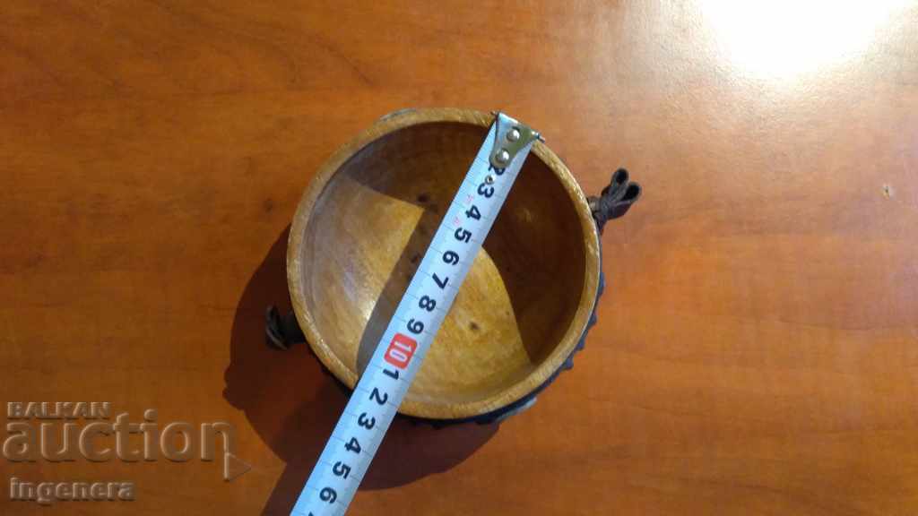 BOWL NUTS CANDY WOOD AND LEATHER - 7 BOWL NUTS CANDY WOOD AND LEATHER - 7