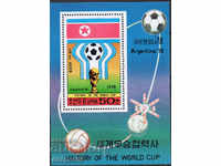 1978. Сев. Корея. Футбол - История на Световната купа. Блок.