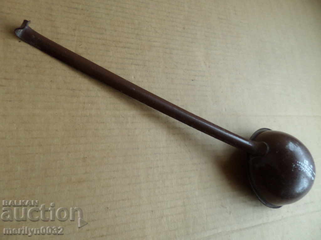 Old enameled ladle, spoon with enamel, wounded sod, Bulgaria - 5 Old enameled ladle, spoon with enamel, wounded sod, Bulgaria - 5