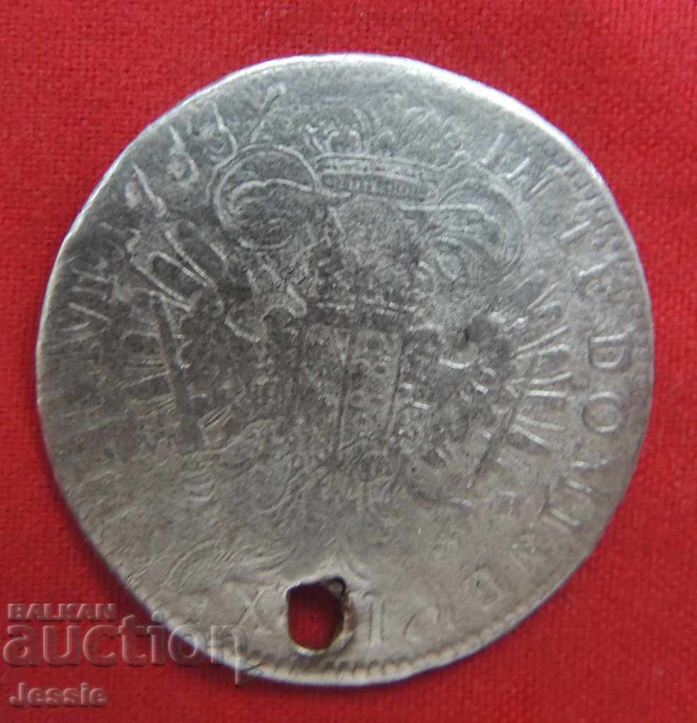 17 кройцера Австроунгария 1753 HAi сребро - Франц I Рядка