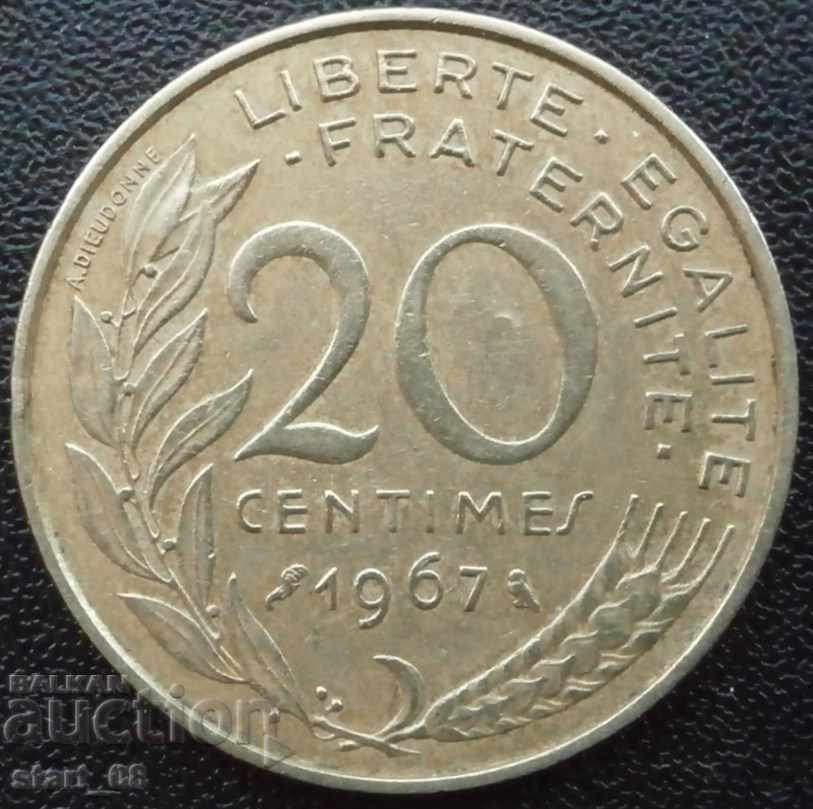 Франция - 10 сантима 1967 г.
