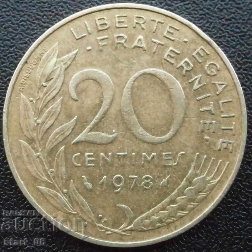 Franța - 20 centime - 1978