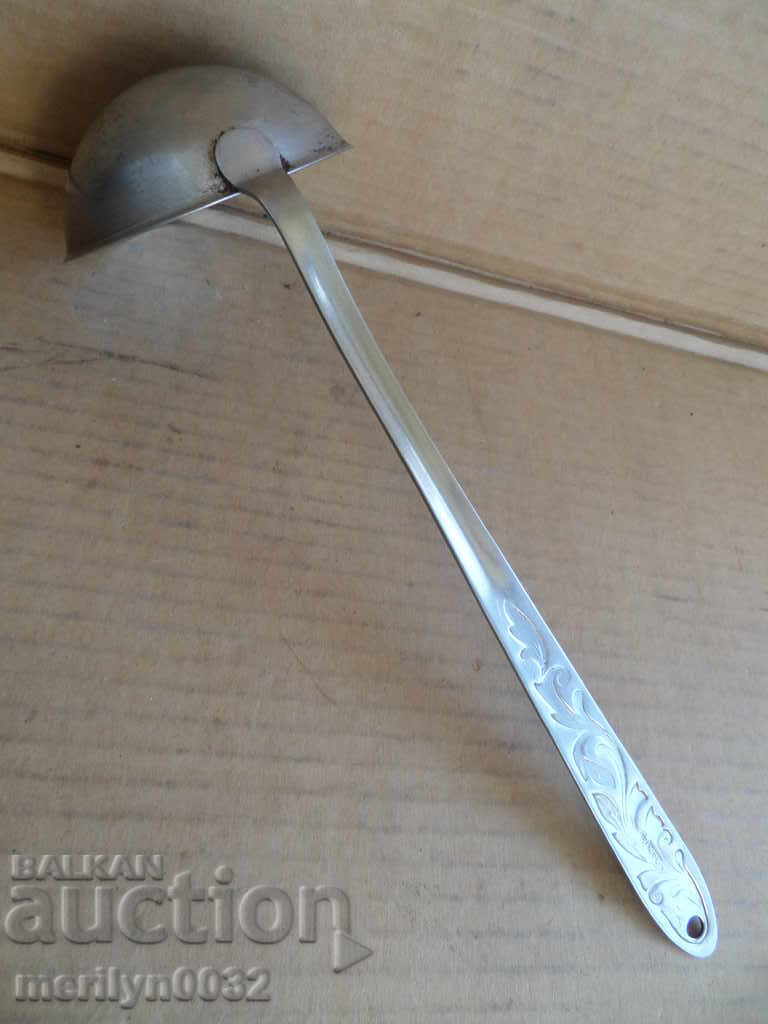 Old spoon of stainless steel, labeled wound coat, Bulgaria - 5