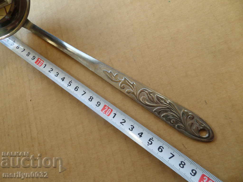 Auction Old spoon of stainless steel, labeled wound coat, Bulgaria Auction Old spoon of stainless steel, labeled wound coat, Bulgaria