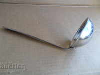 Old spoon of stainless steel, labeled wound coat, Bulgaria