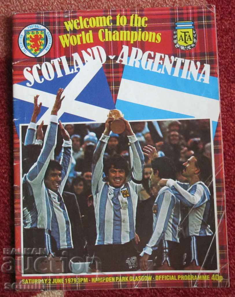 football program Scotland Argentina 1979