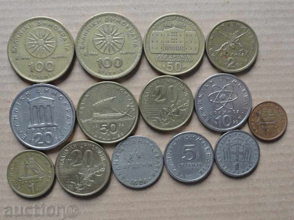Greece - Lot coins (14 pieces) with price 10.00 BGN | € 5.11 Greece - Lot coins (14 pieces) with price 10.00 BGN | € 5.11