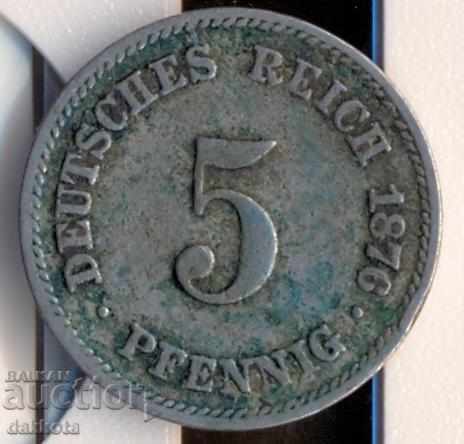 Германия 5 пфенига 1876a Германия 5 пфенига 1876a