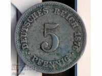 Германия 5 пфенига 1876a