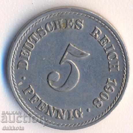 Германия 5 пфенига 1908a