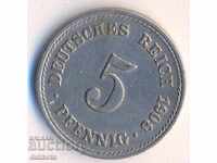 Германия 5 пфенига 1908a