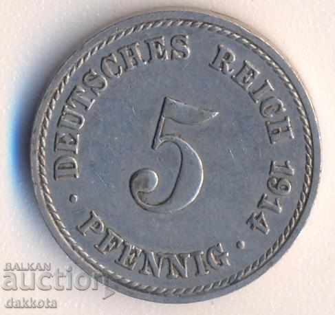 Германия 5 пфенига 1914a