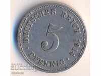 Германия 5 пфенига 1914a