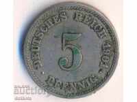 Германия 5 пфенига 1901e