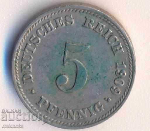 Germany 5 pfennig 1909d