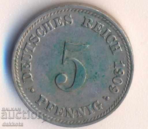 Germania 5 pfenigi 1909d