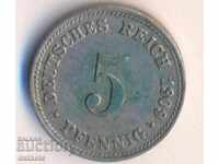 Германия 5 пфенига 1909d