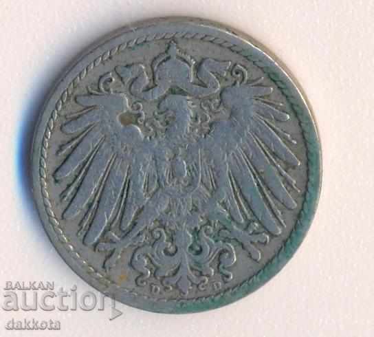 Germany 5 pfn 1902d with price 2.20 BGN | € 1.12