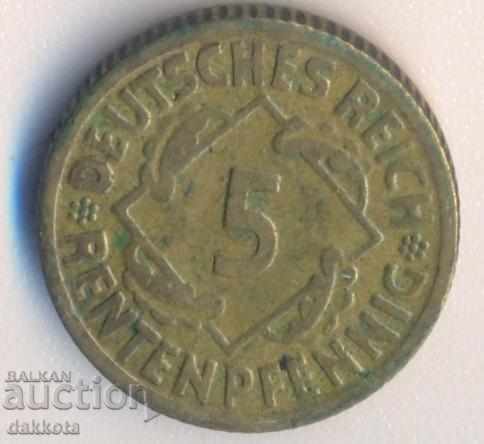Γερμανία 5 rentenpfeniga 1924f