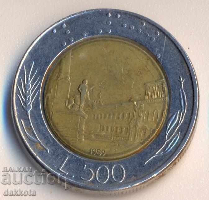 Italia 500 liras 1989