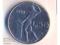 Италия 50 лири 1993 година