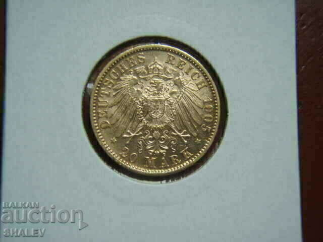 Auction  20 Mark 1905 Bavaria (Germany) Bavaria - XF/AU (gold)