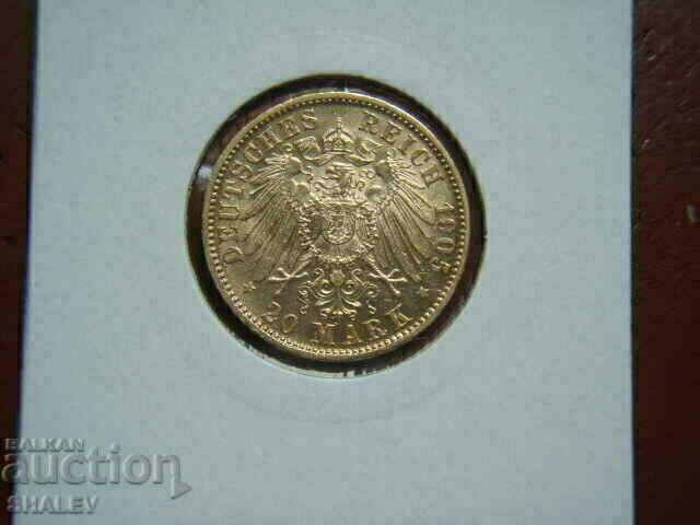 Delivery of 20 Mark 1905 Bavaria (Germany) Bavaria - XF/AU (gold)