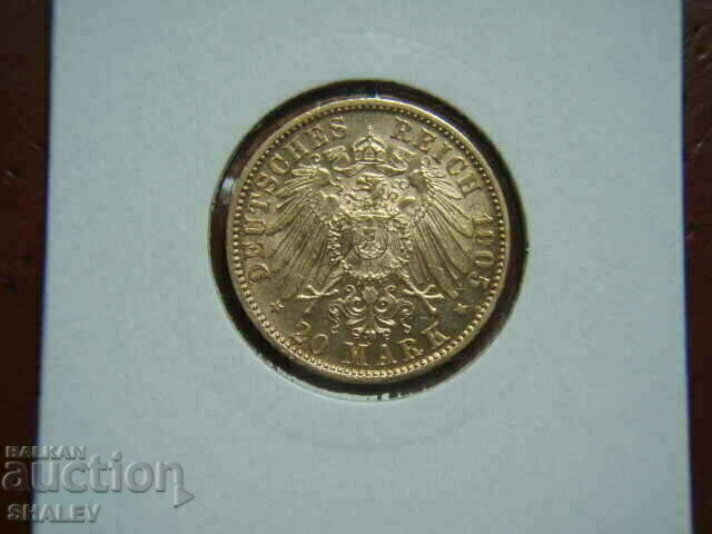 20 Mark 1905 Bavaria (Germany) Бавария - XF/AU (злато)