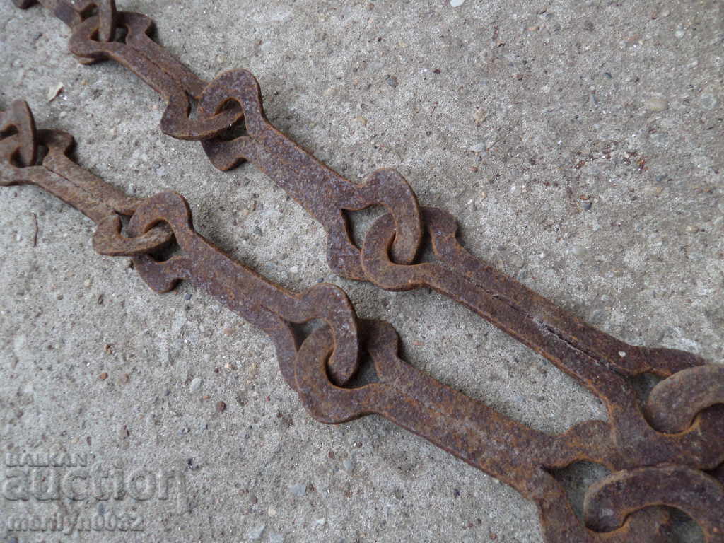Delivery of Old forged chain for hearth, wrought iron, chain with hook