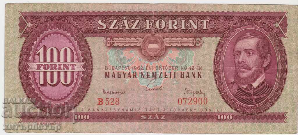 100 forinti 1962 Ungaria