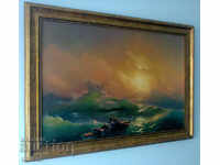 Ο ένατος άξονας, Aivazovsky, πίνακας, πιστό αντίγραφο του πρωτοτύπου
